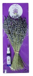 Džiovintų levandų puokštė ir levandų vandens purškalas 60 ml